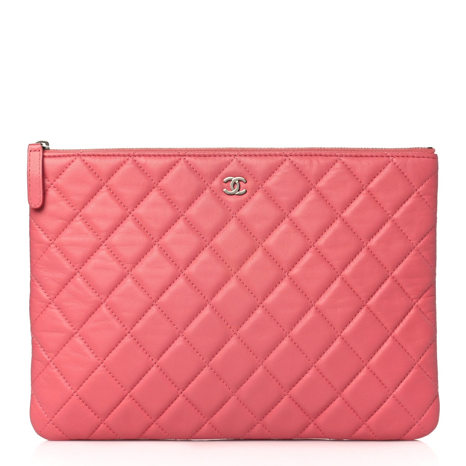 Chanel Lambskin Quilted Medium Cosmetic Case Pink 1 of 10