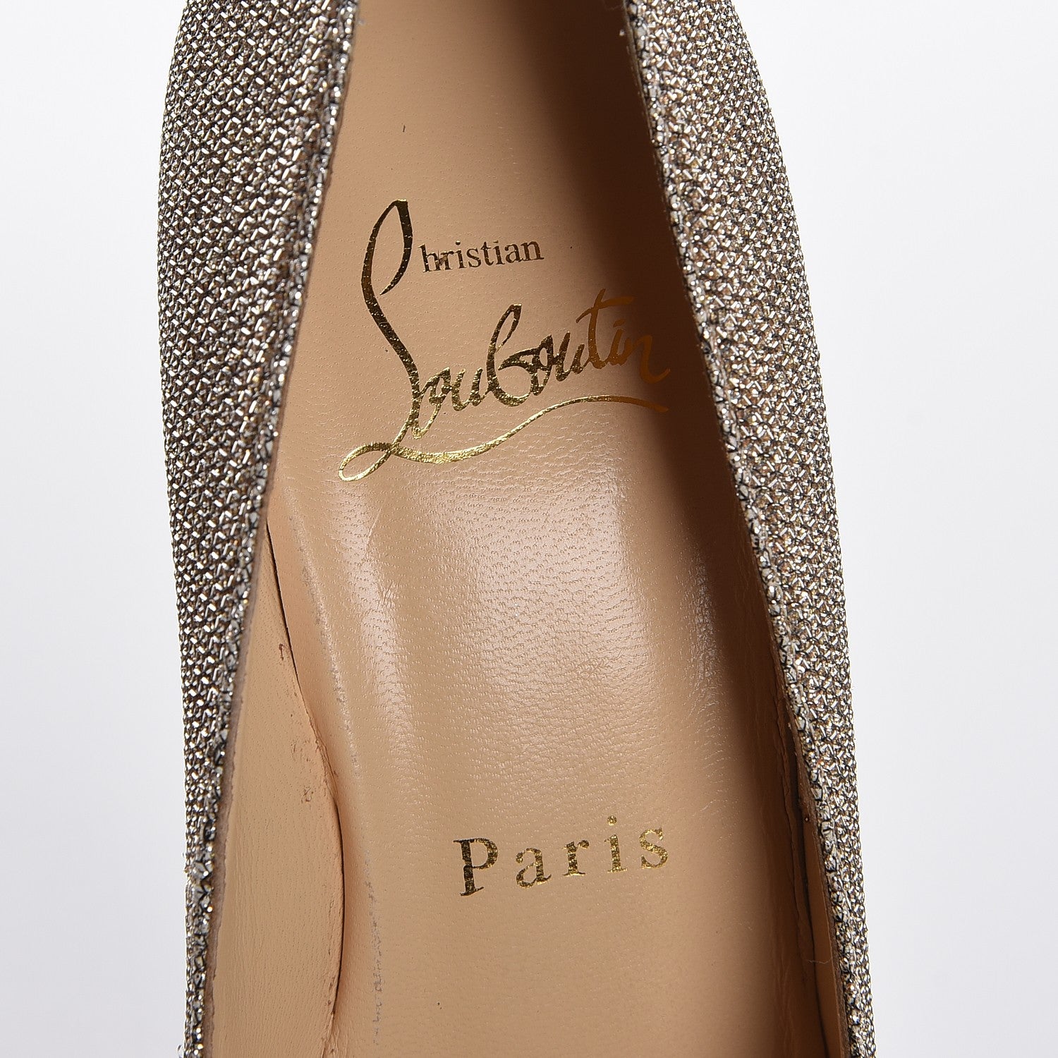 Christian Louboutin Glitter Fabric Altareva 160 Pumps 35 Gold 9 of 9