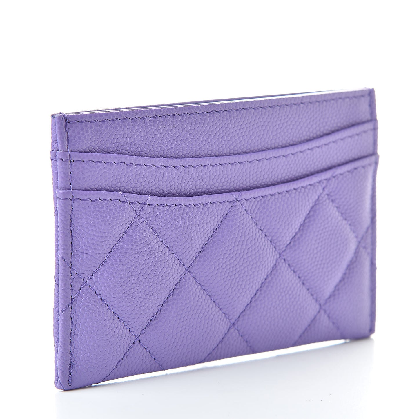 Caviar Quilted Card Holder Purple