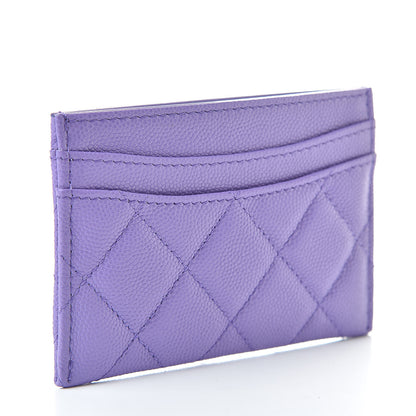 Chanel Caviar Quilted Card Holder Purple 3 of 8