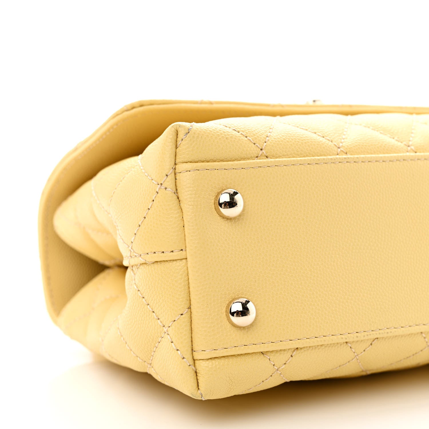Chanel Caviar Quilted Mini Coco Handle Flap Yellow 9 of 11