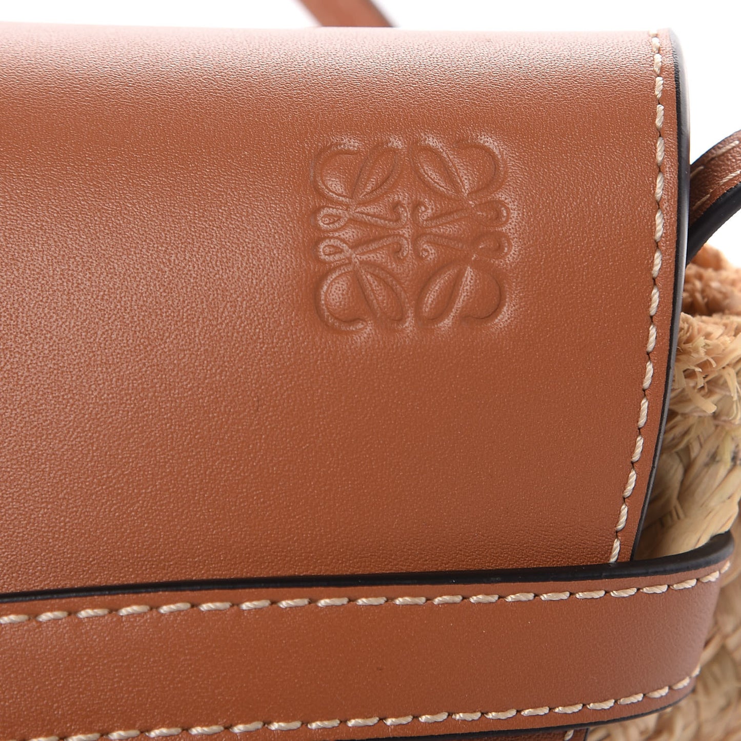 Calfskin Raffia Mini Gate Crossbody Bag Natural Tan