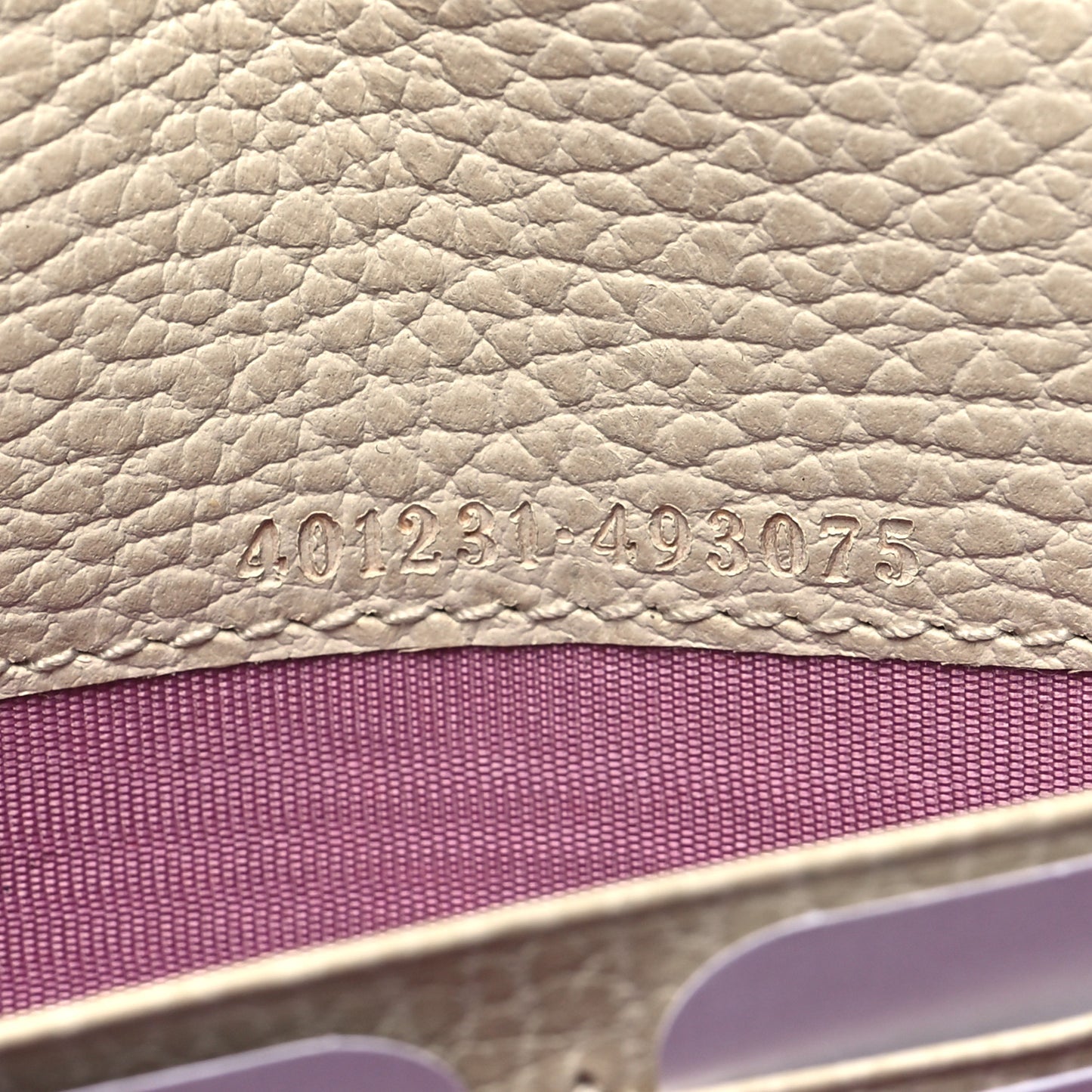 Dollar Calfskin Mini Dionysus Chain Wallet Mystic White