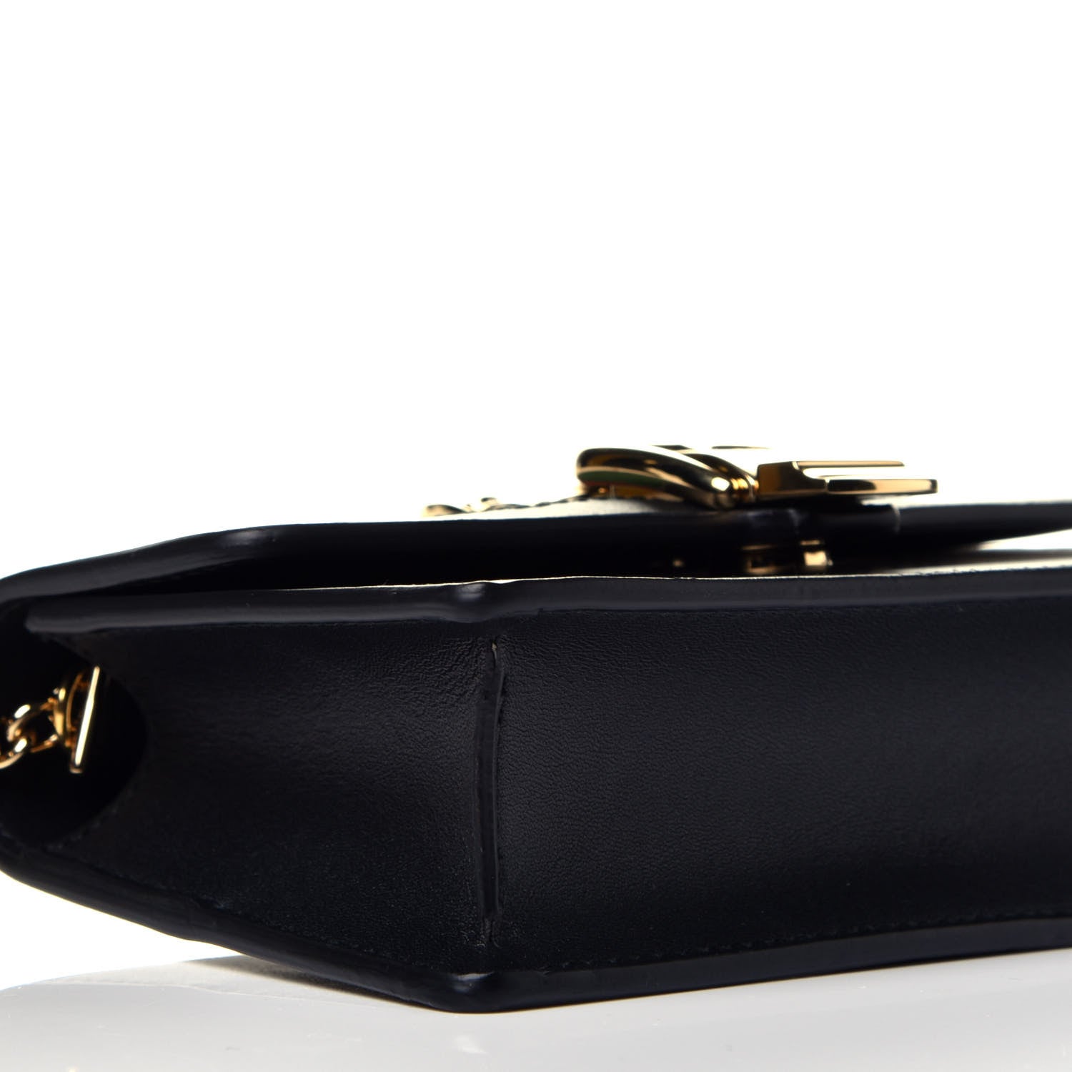 Gucci Calfskin Super Mini Sylvie Chain Shoulder Bag Black 8 of 9