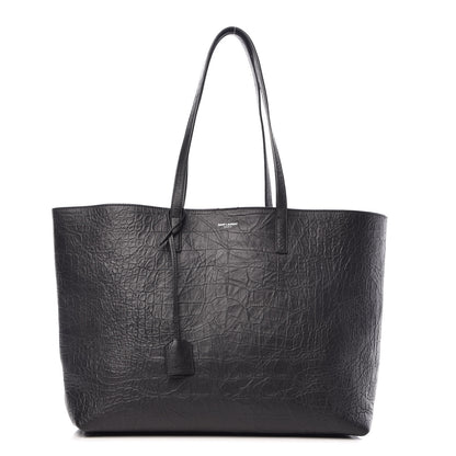 Saint Laurent Calfskin Crocodile Embossed Large Shopper Tote Black 3 of 9