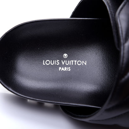 Louis Vuitton Calfskin New Wave Bom Dia Mule Sandals 36 Black 7 of 10