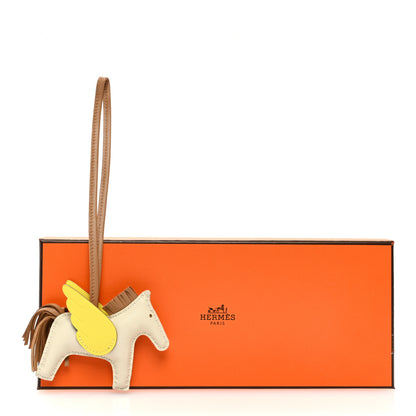 Hermes Milo Lambskin Grigri Rodeo Pegase Horse Bag Charm PM Craie Chai Lime 5 of 5