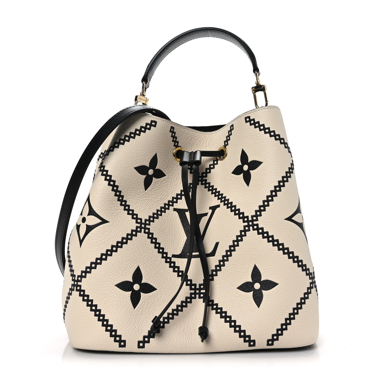 Louis Vuitton Empreinte Monogram Giant Broderies Neonoe MM Cream Black 1 of 11