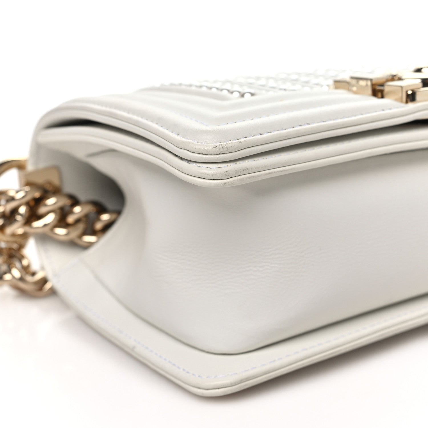 Chanel Calfskin Pearl Small Boy Flap White 9 of 10
