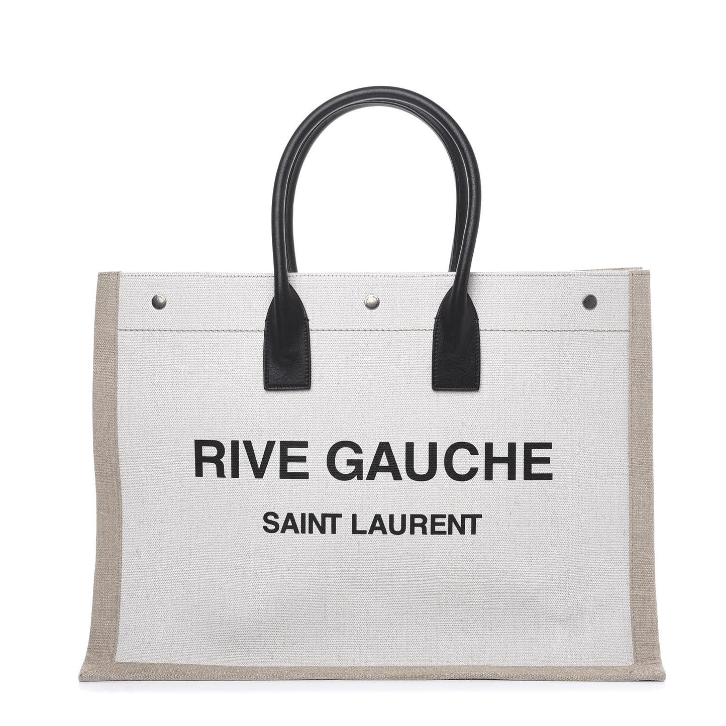Linen Calfskin Rive Gauche Tote Optic White