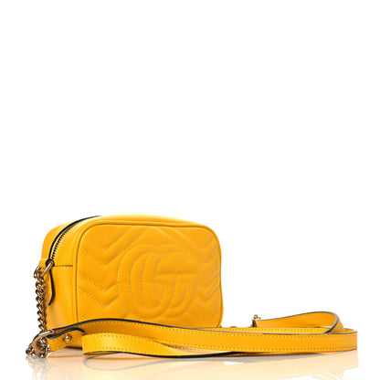 Gucci Calfskin Matelasse Mini GG Marmont Chain Shoulder Bag Stone Topaz 3 of 9