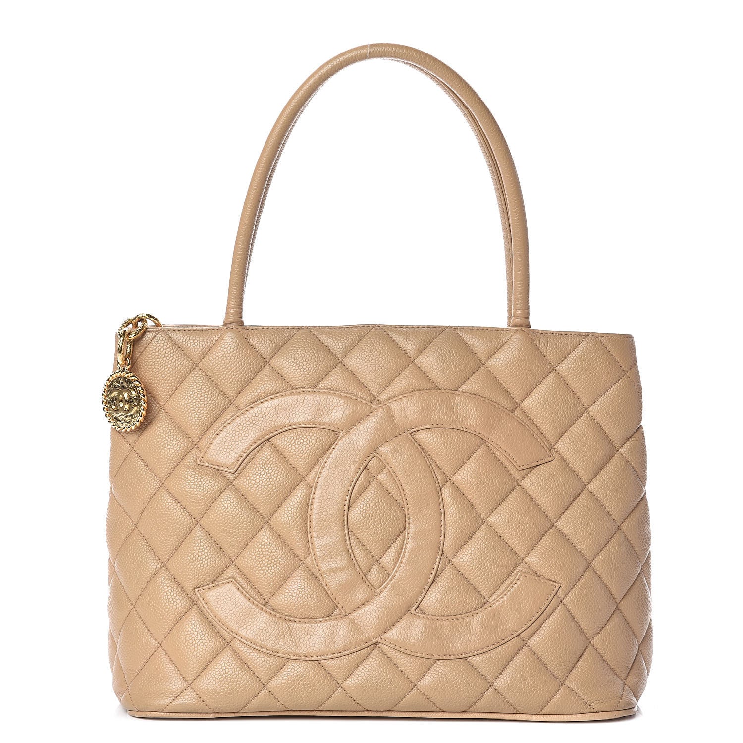 Chanel Caviar Quilted Medallion Tote Beige 1 of 18