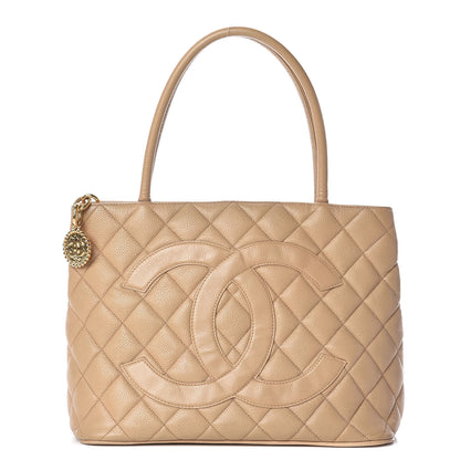 Chanel Caviar Quilted Medallion Tote Beige 1 of 18