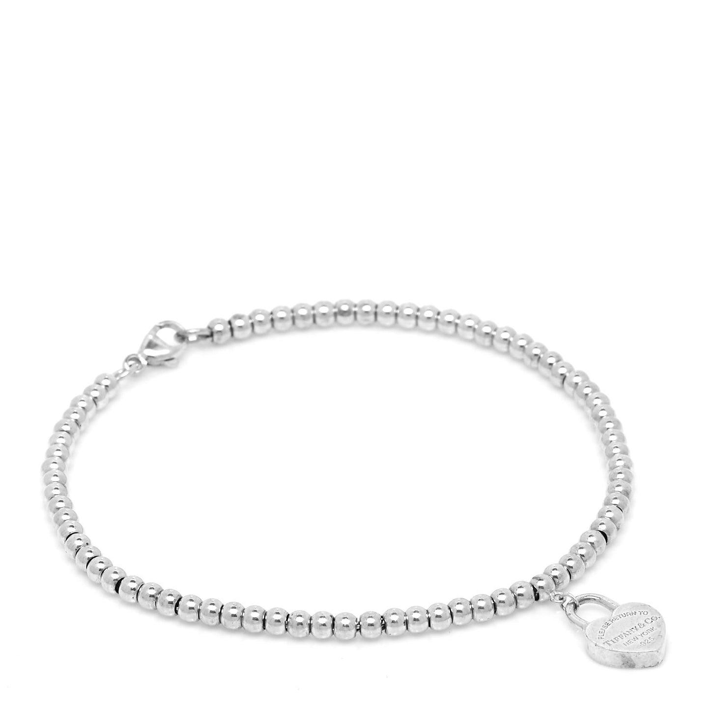 Sterling Silver 3mm Return to Tiffany Heart Lock Bead Bracelet