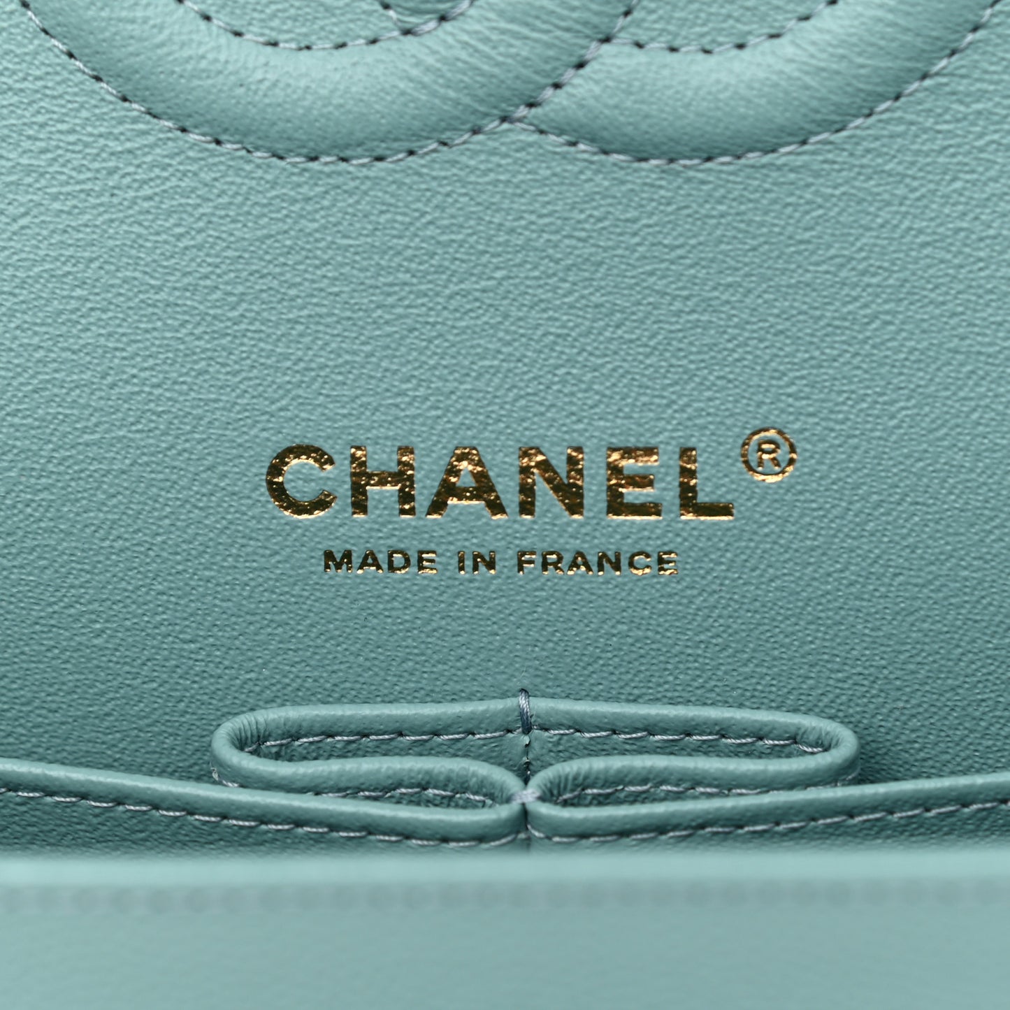 Caviar Quilted Medium Double Flap Light Blue