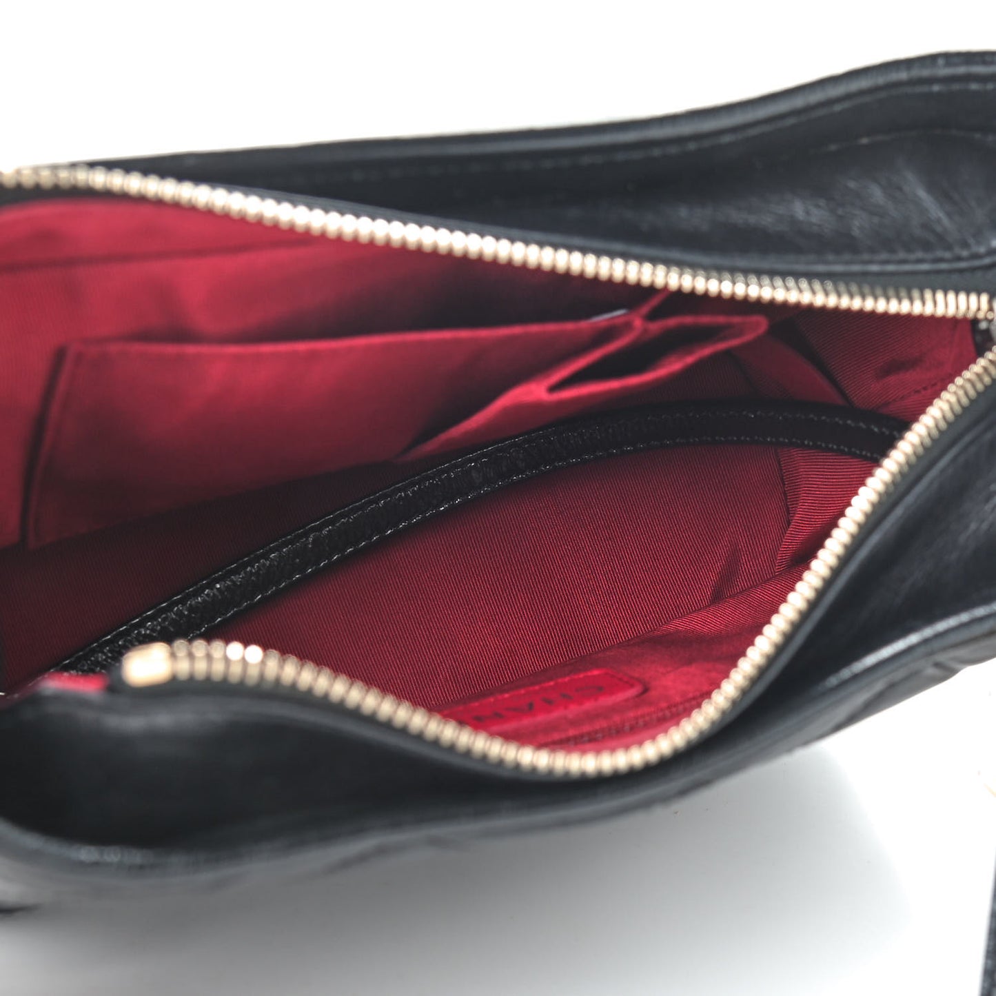 Aged Calfskin Quilted Small Gabrielle Hobo Black