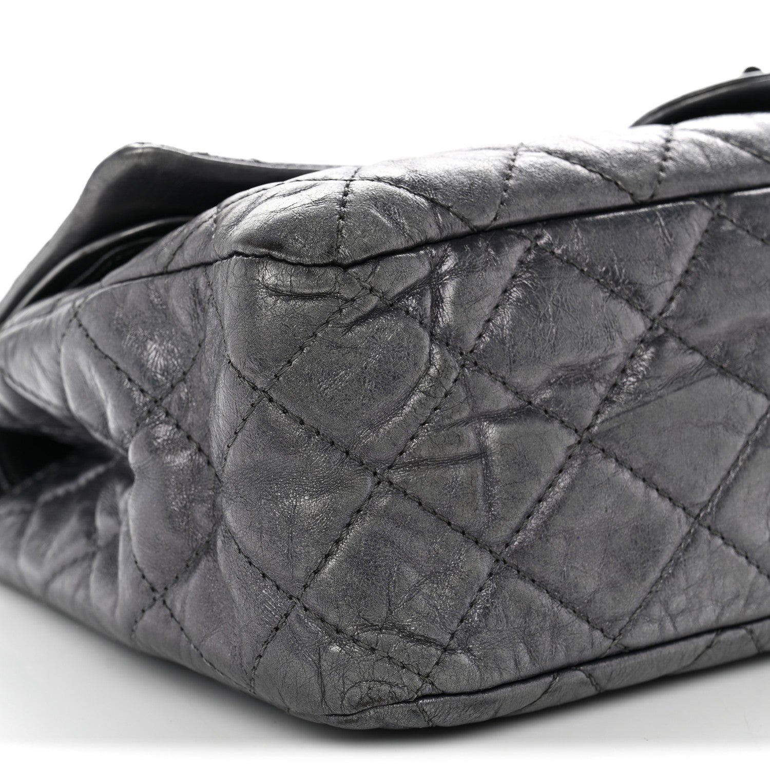 Chanel Metallic Aged Calfskin Quilted 2.55 Reissue 227 Flap Dark Silver 9 of 13