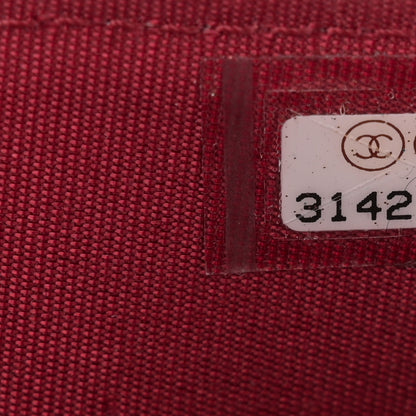 Chanel Lambskin Quilted Top Handle Flap Coin Purse With Chain Burgundy 8 of 13