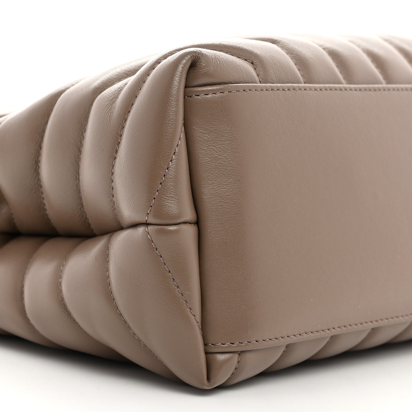 Calfskin Y Quilted Monogram Medium Loulou Chain Satchel Dark Beige