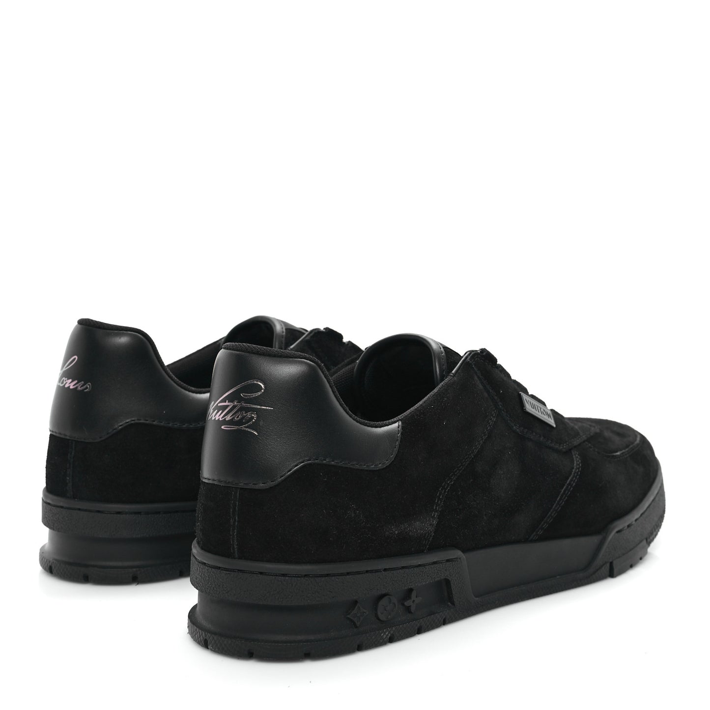 Suede Mens LV Trainer Sneakers 10 Black