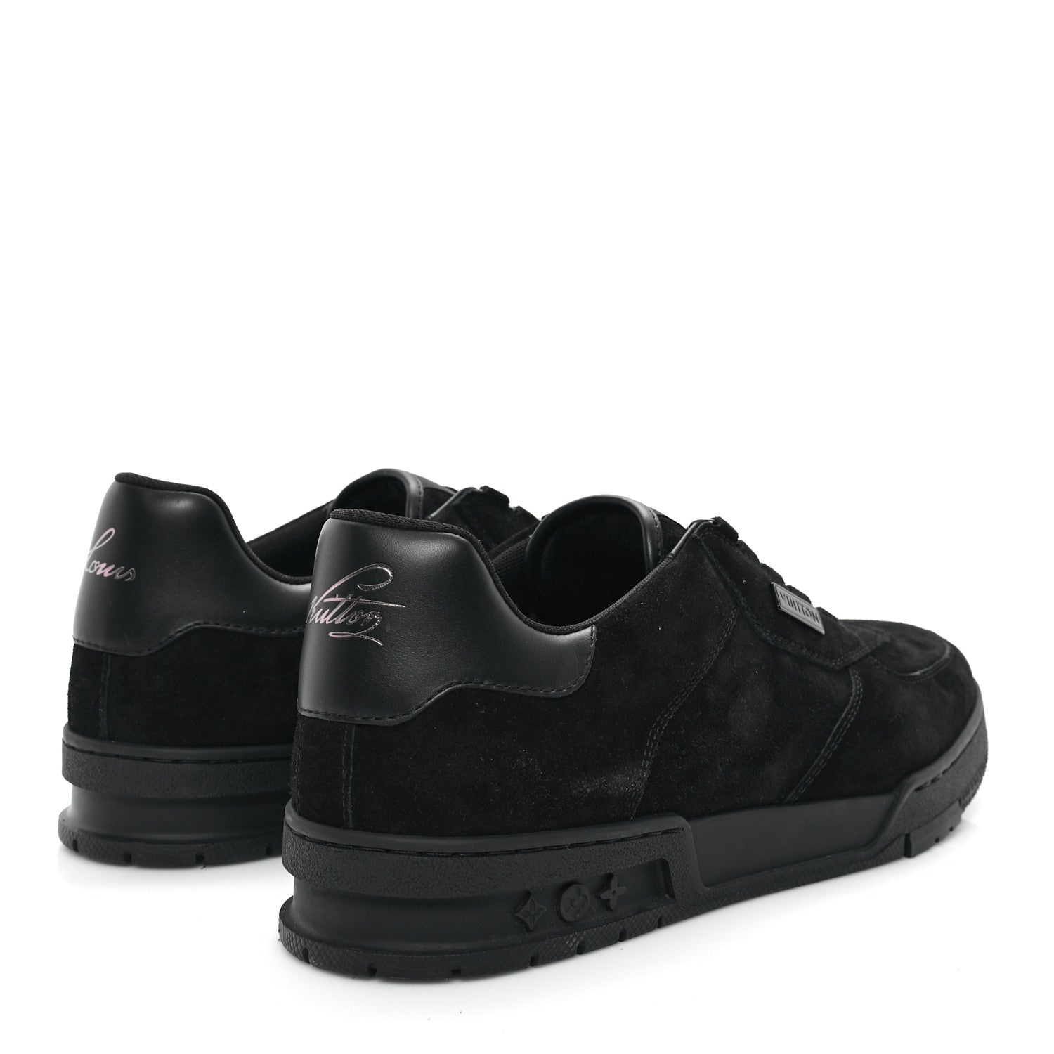 Louis Vuitton Suede Mens LV Trainer Sneakers 10 Black 5 of 10