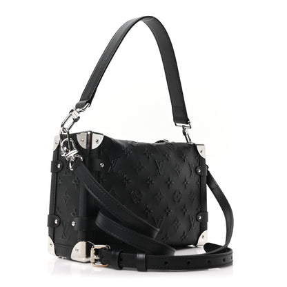 Louis Vuitton Calfskin Debossed Monogram Side Trunk Black 3 of 9