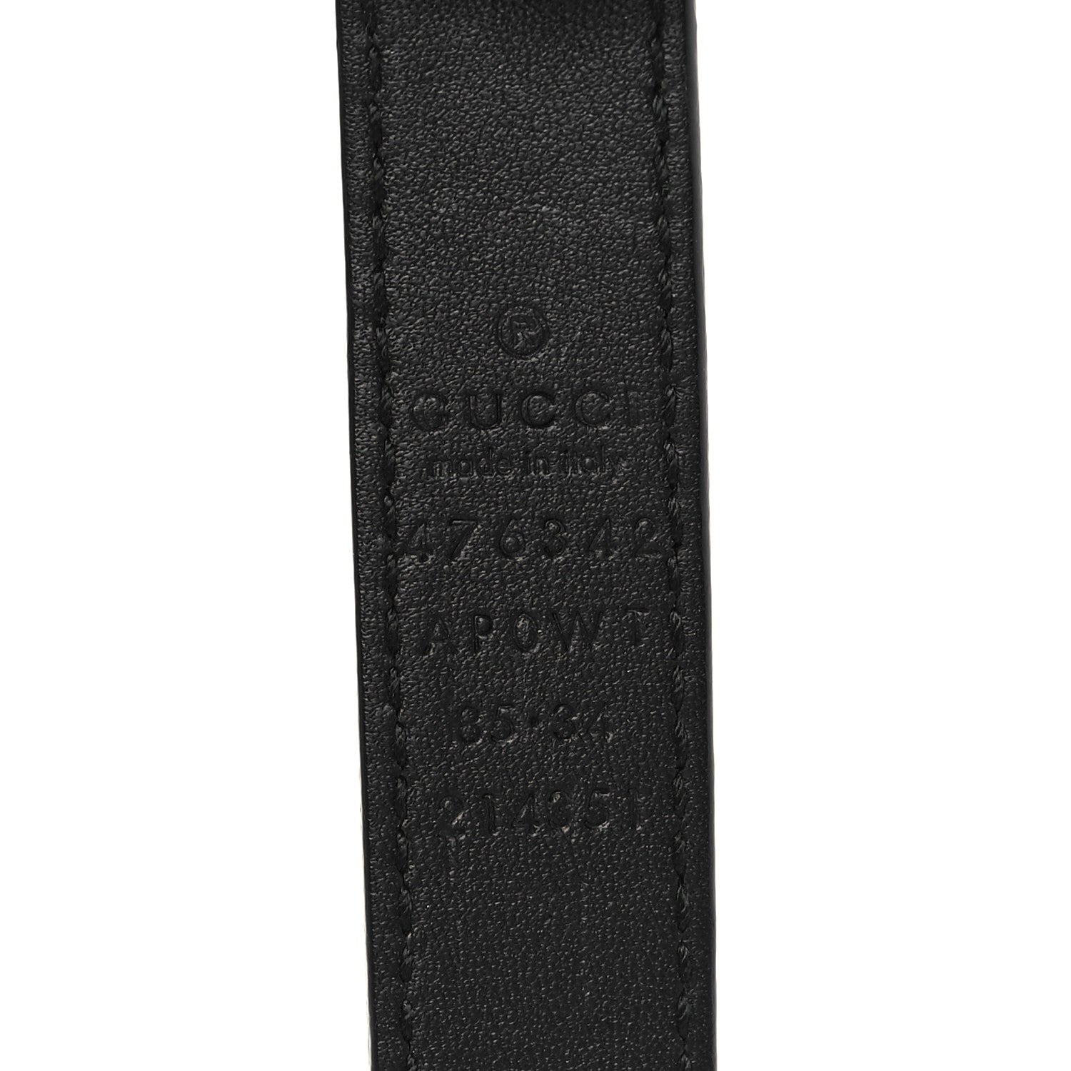 Gucci Calfskin Pearl Double G 20mm Belt 85 34 Black Cream 3 of 4