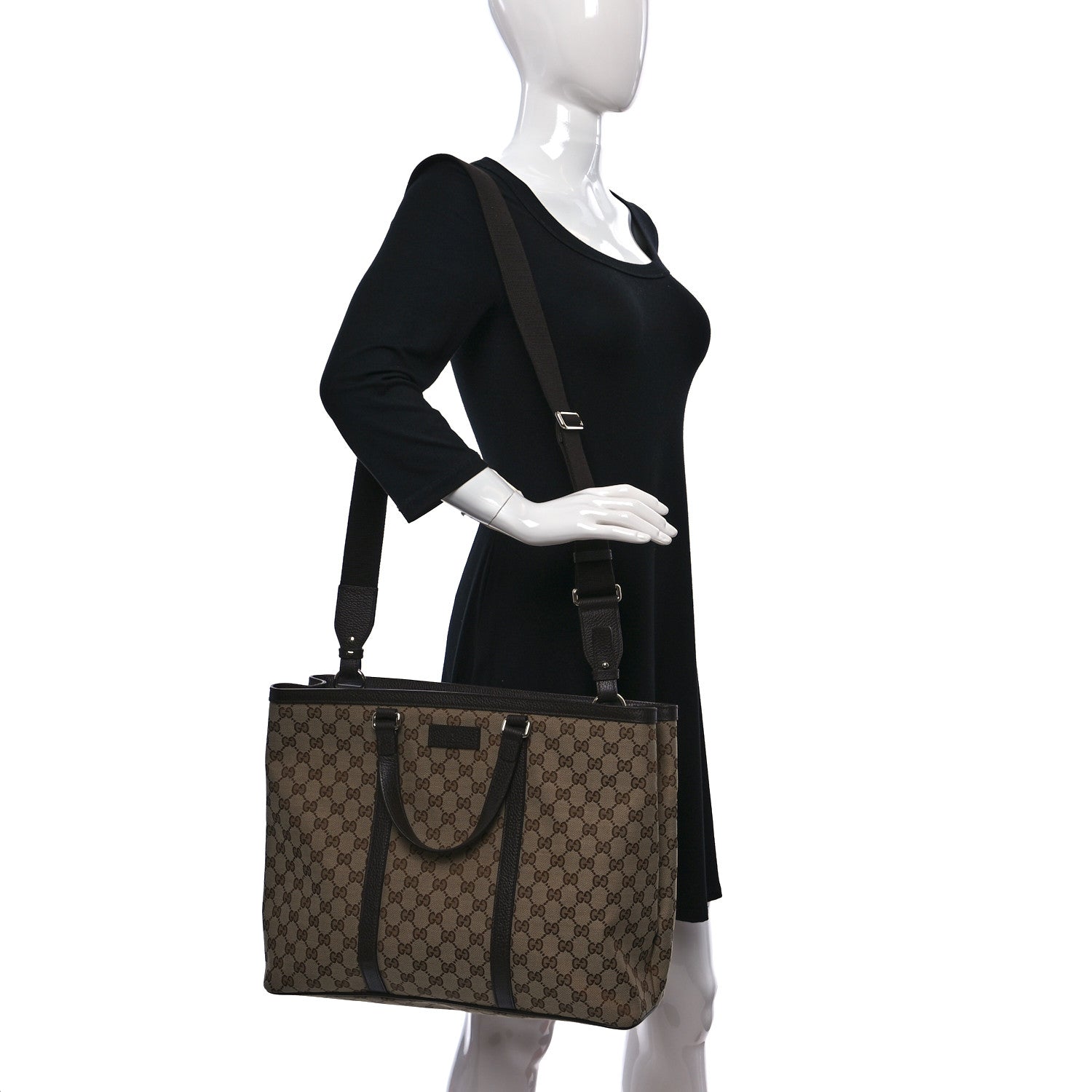 Gucci GG Monogram Large Joy Tote Bag Dark Brown 2 of 9