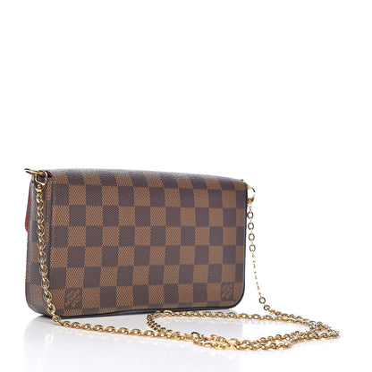 Louis Vuitton Damier Ebene Pochette Felicie Chain Wallet 4 of 12