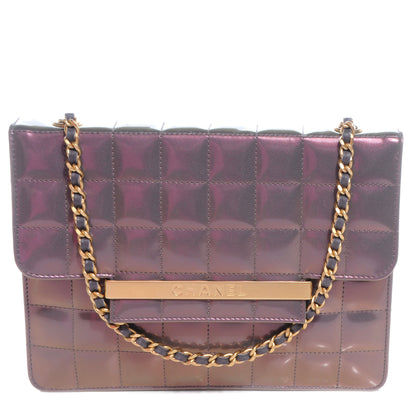 Chanel Patent Leather Chocolate Bar Evening Bag Lilac 1 of 8