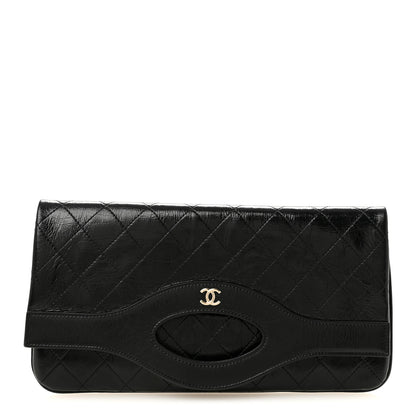 Chanel Shiny Crumpled Calfskin Large 31 Pouch Black 1 of 7