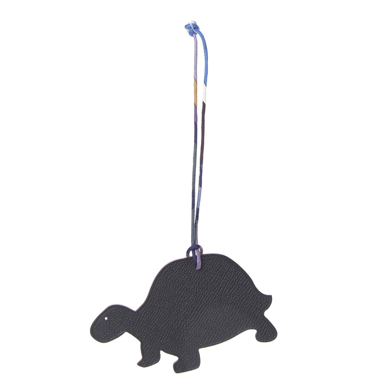 Hermes Epsom Box Petit H Turtle Bag Charm GM Graphite 1 of 4