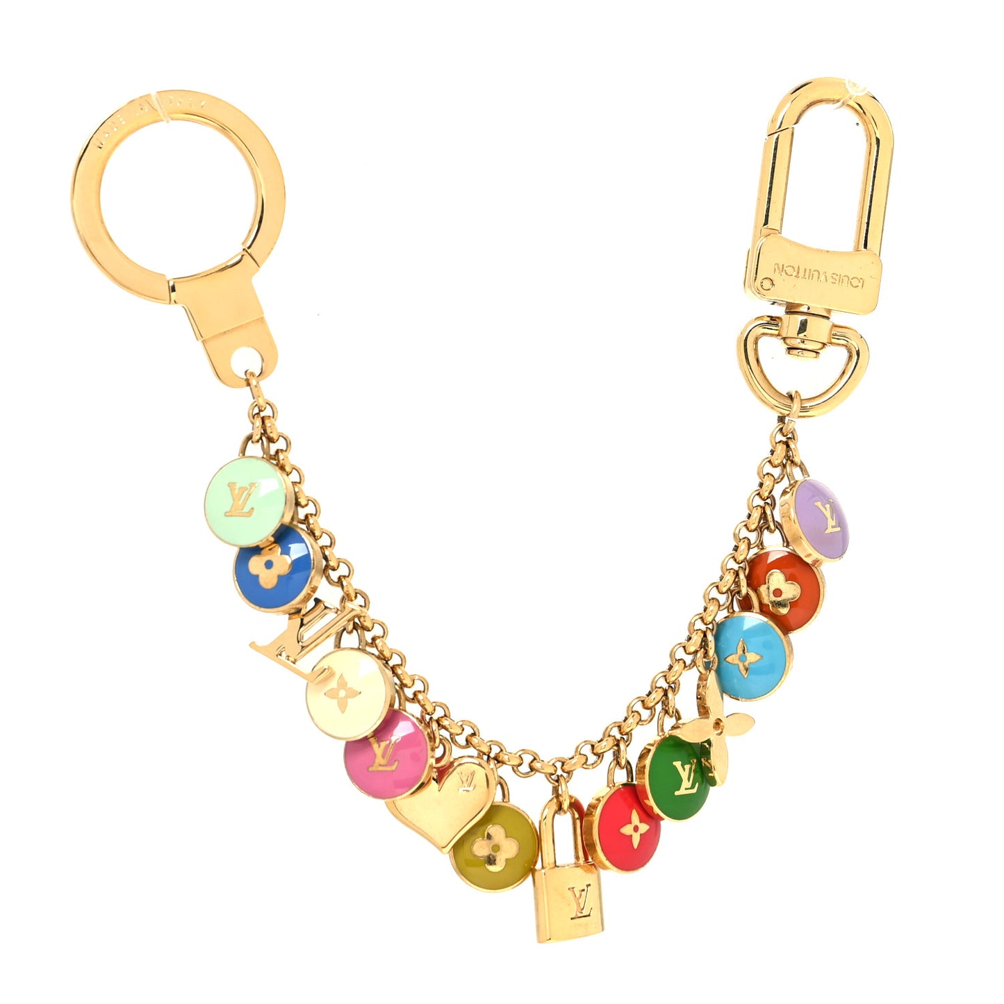 Metal Enamel Pastilles Key Chain Bag Charm Multicolor