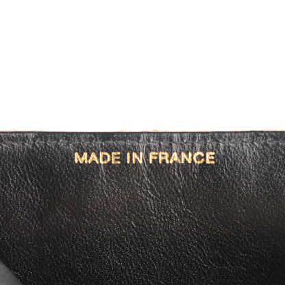 Chanel Lambskin Quilted Top Handle Clutch Beige Black 8 of 8