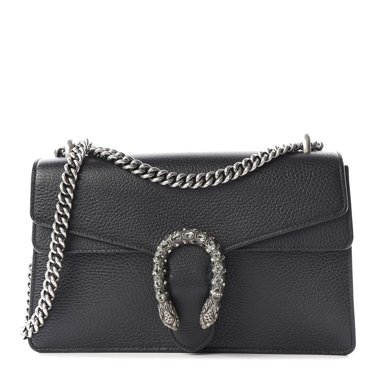 Pebbled Calfskin Small Dionysus Shoulder Bag Black