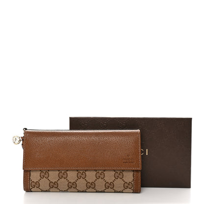 Gucci Calfskin GG Supreme Monogram Continental Wallet Beige Ebony 11 of 11