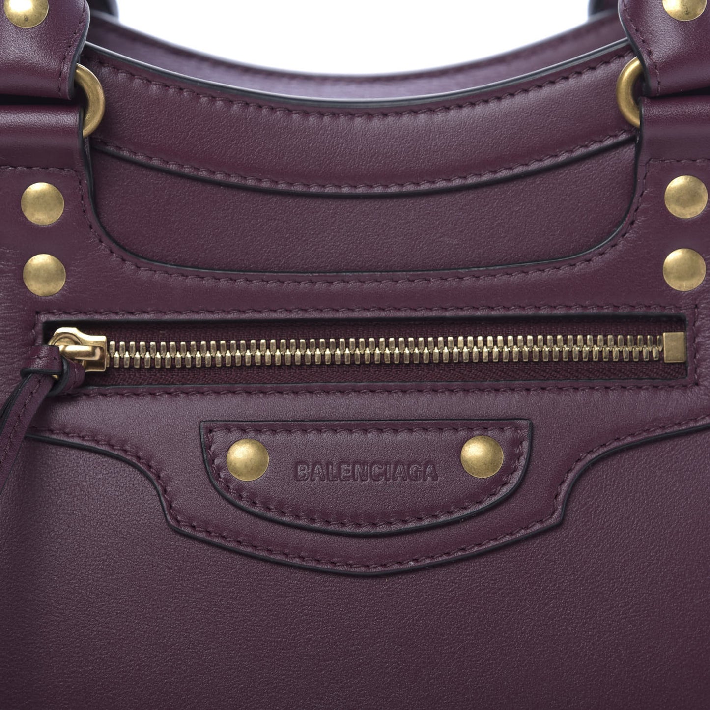 Smooth Calfskin Brass Hardware Neo Classic S City Burgundy