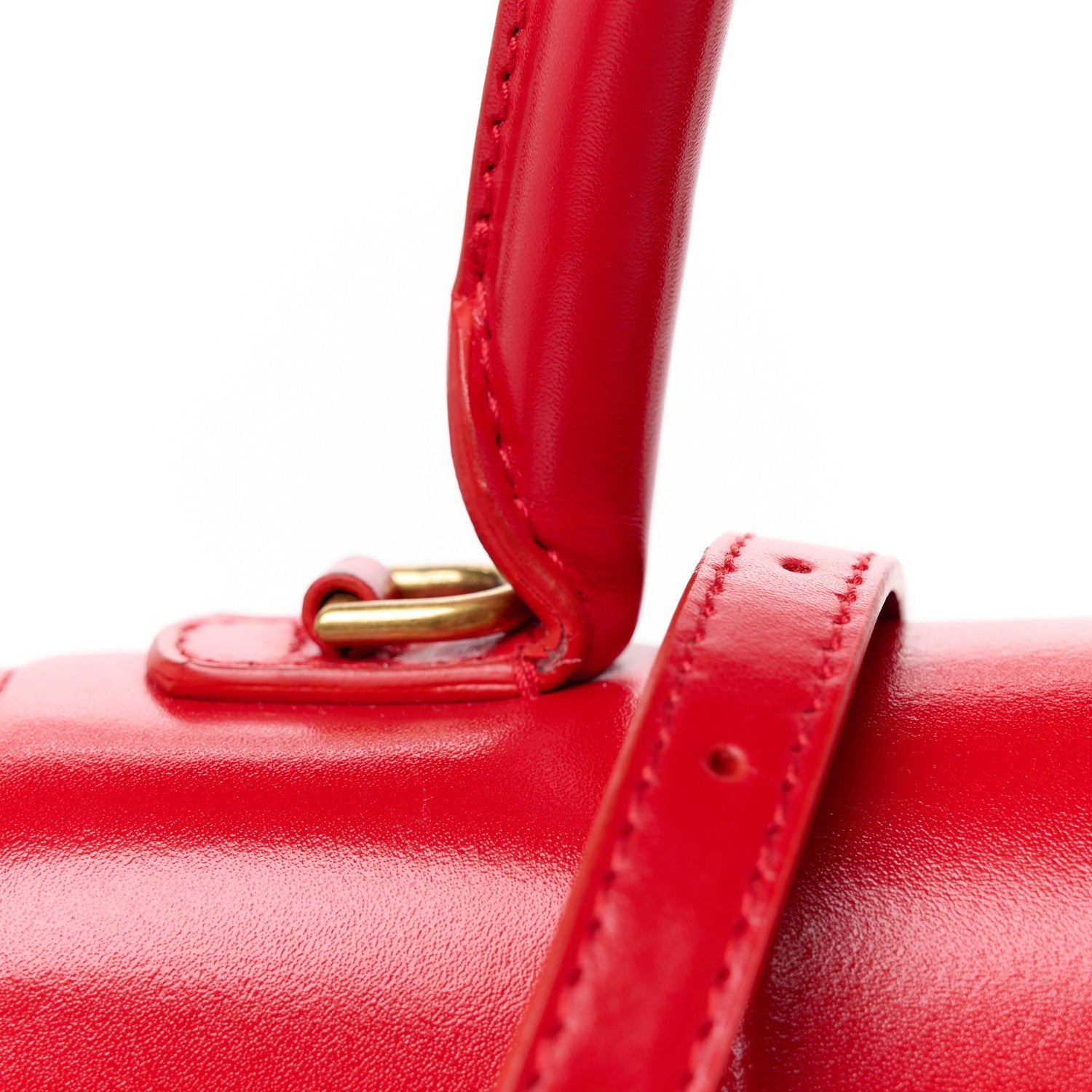 Balenciaga Shiny Box Calfskin Medium Hourglass Top Handle Bag Bright Red 13 of 14
