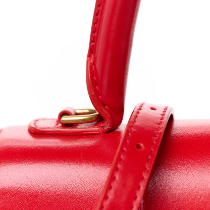 Balenciaga Shiny Box Calfskin Medium Hourglass Top Handle Bag Bright Red 13 of 14