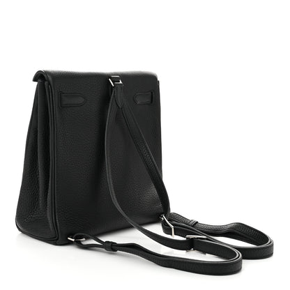 Hermes Taurillon Clemence Kelly Ado Backpack Black 3 of 10