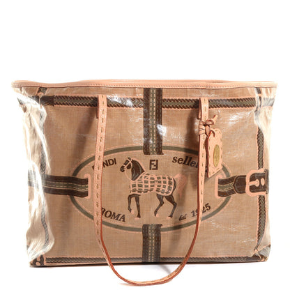 Fendi Coated Canvas Calfskin Romano Selleria Borghese Roll Tote 1 of 9
