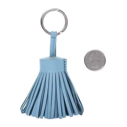 Hermes Lambskin Carmen Tassel Key Holder Celeste 2 of 4