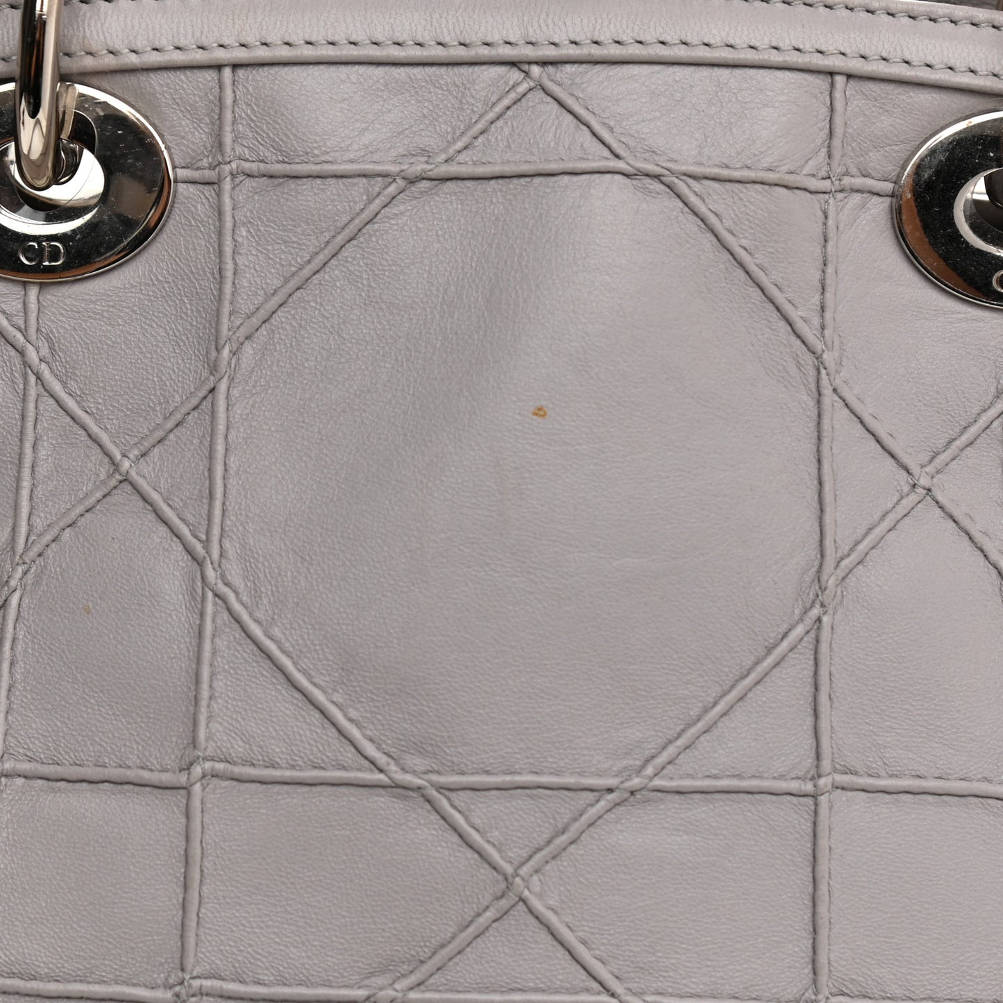 Lambskin Cannage Medium Granville Tote Grey