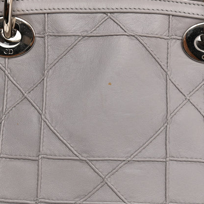 Christian Dior Lambskin Cannage Medium Granville Tote Grey 14 of 16