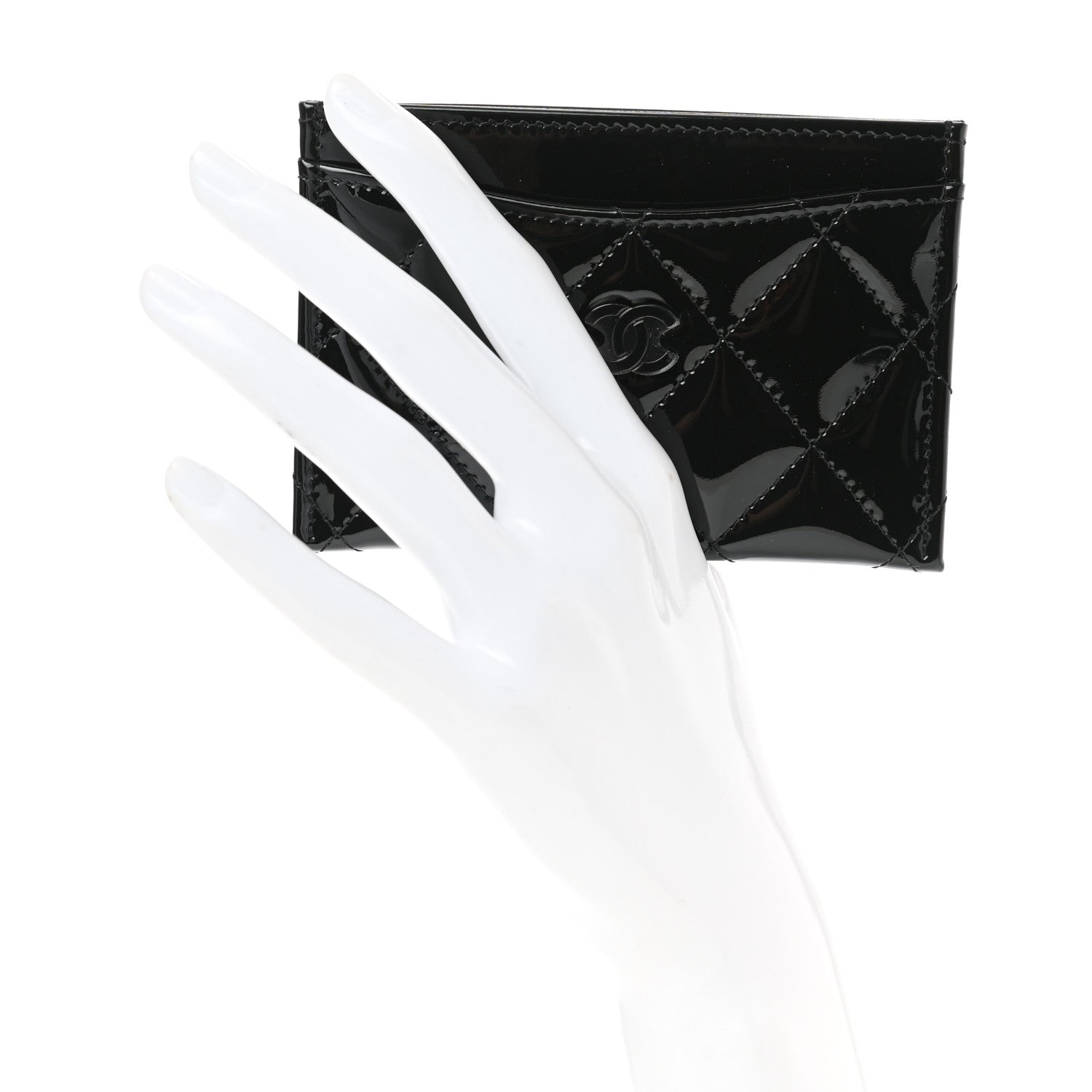 Chanel Patent Calfskin Quilted Card Holder So Black 2 of 9