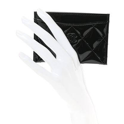 Chanel Patent Calfskin Quilted Card Holder So Black 2 of 9