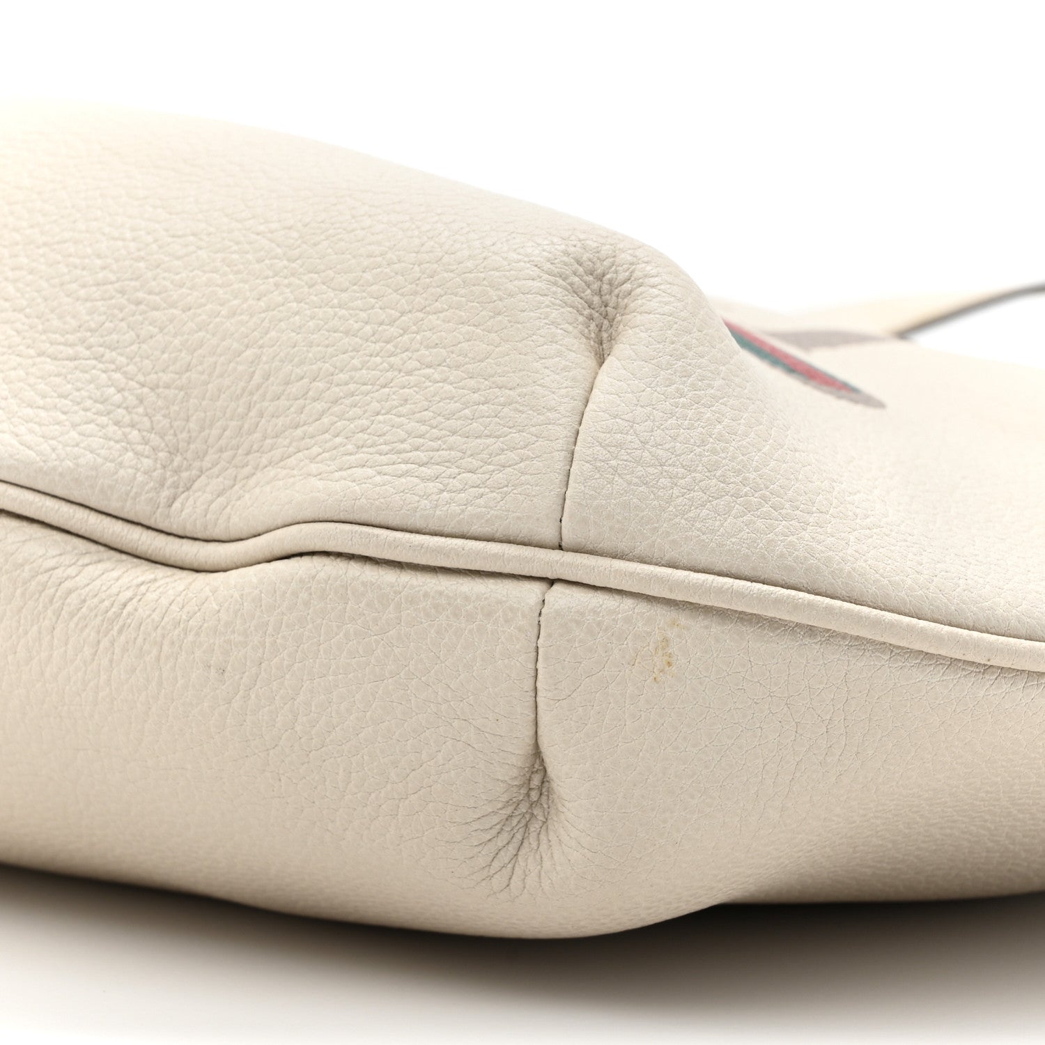 Gucci Grained Calfskin Logo Half Moon Hobo White 9 of 13