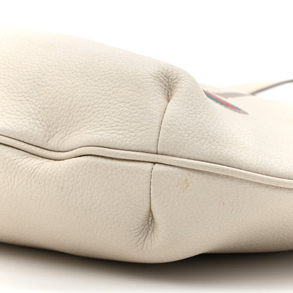 Gucci Grained Calfskin Logo Half Moon Hobo White 9 of 13
