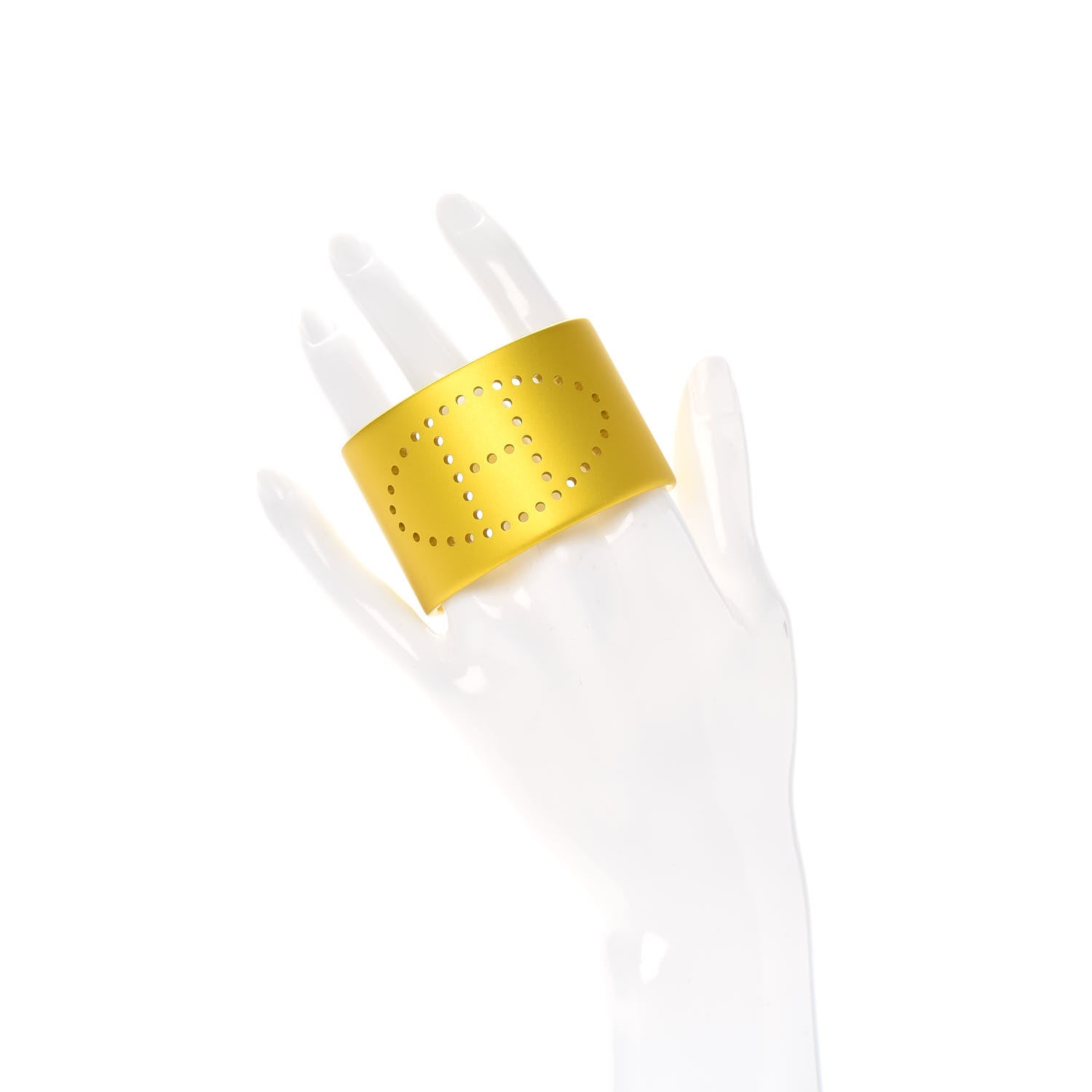 Hermes Aluminium Evelyne Sunset Cuff Bracelet T2 Jaune Soleil 2 of 5
