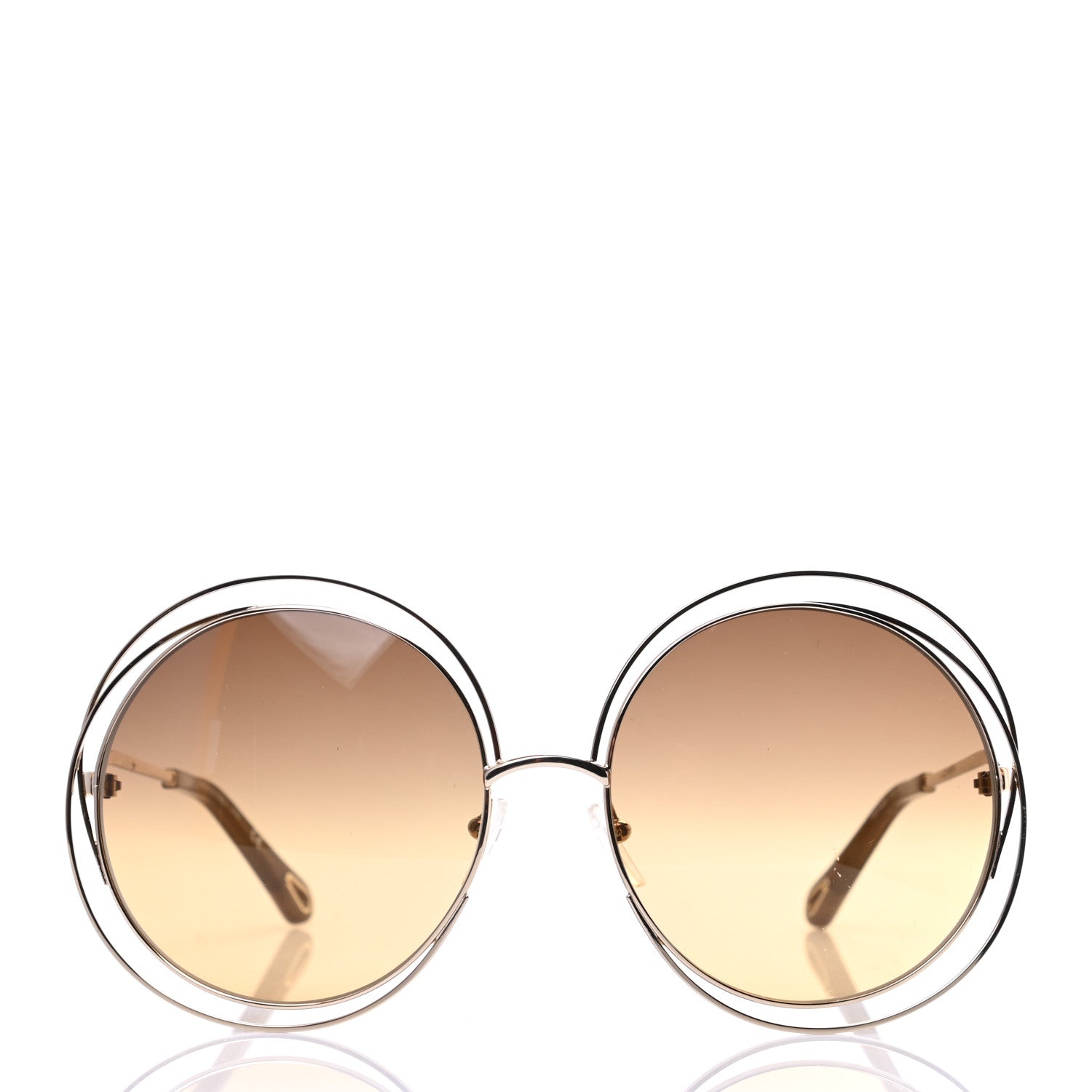 Chloe Metal Carlina Oversized Round Sunglasses CE114SD Gold 2 of 6